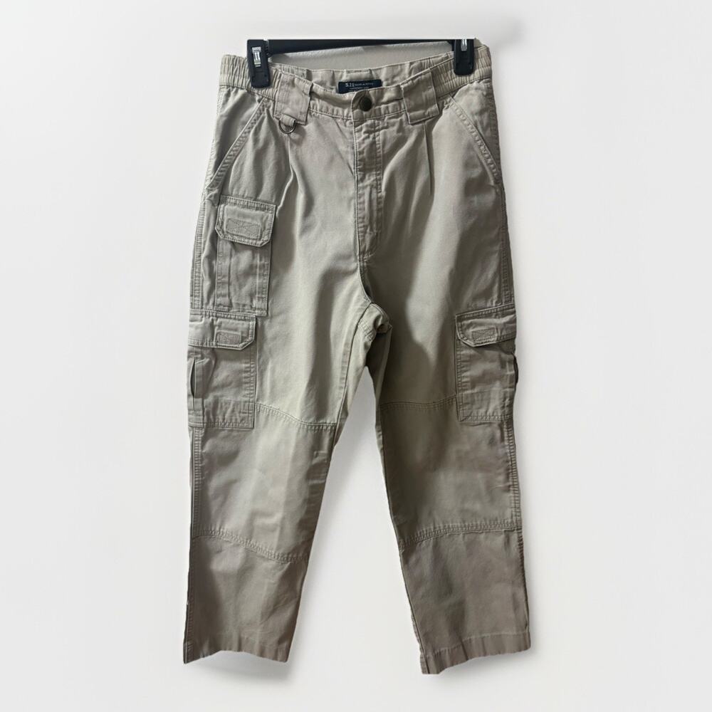 5.11 Tactical Series Pants Mens 28x32” Beige Cargo Utility Elastic Waist 74251